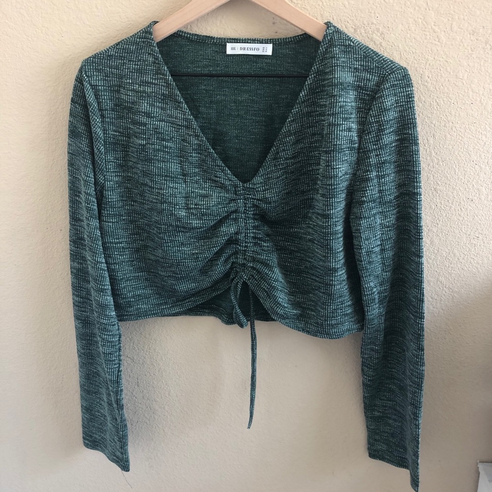 Ruched knit crop top